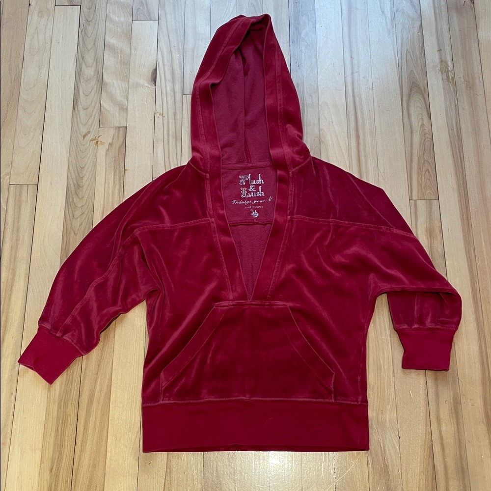 Plush & Lush Red Velvet Y2K Hoodie